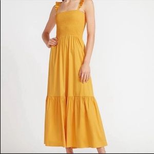 Express Smocked Bodice Flounce Maxi Dress